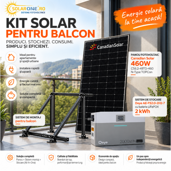 Sistem fotovoltaic pentru balcon